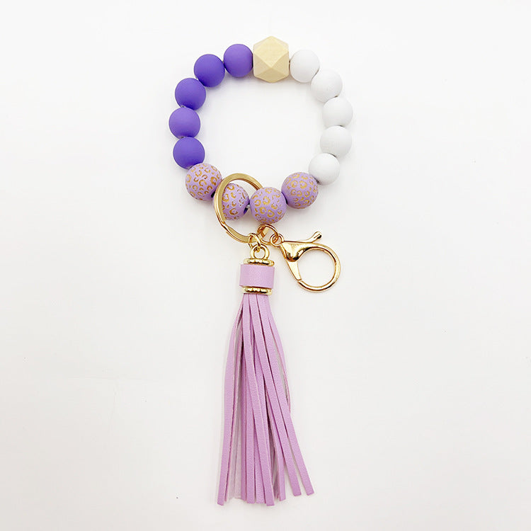Wholesale Creative Silicone Bead Bracelet Rhizoma Sumac Bead Wrist Keychain
